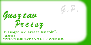 gusztav preisz business card